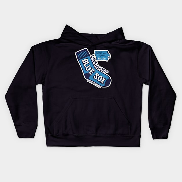 Davenport Blue Sox Baseball Team Kids Hoodie by HypeRamen